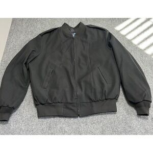 US Army‎ Officer  Military Bomber Jacket Mens 46L Black 3M Thinsulate Liner  Zip